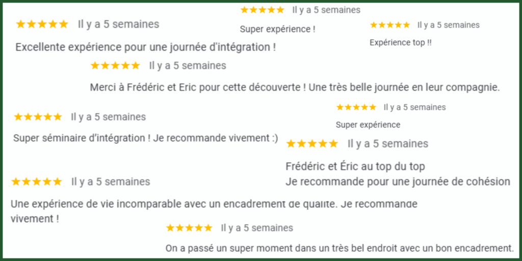 Avis Google journée d'intégration étudiants